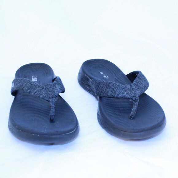 Skechers Size 7 Black On The Go 600 Preferred Comfort Flip Flop Thong Sandals - Picture 2 of 9